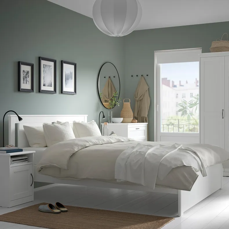 IKEA SONGESAND СОНГЕСАНД, комплект мебели д / спальни, 5 предм., белый, 160x200 см 594.833.98 фото №2