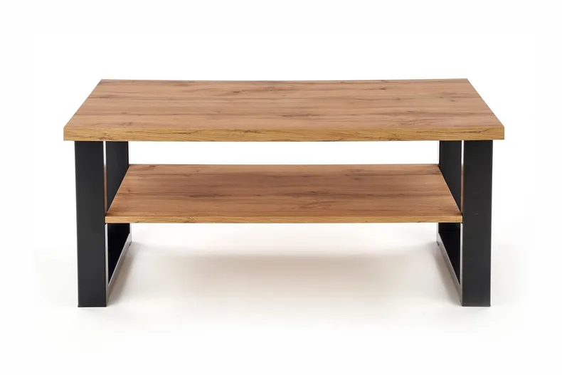 Журнальный столик деревянный HALMAR VENOM U, 120x60 см, цвет: дуб вотан/черный фото №1
