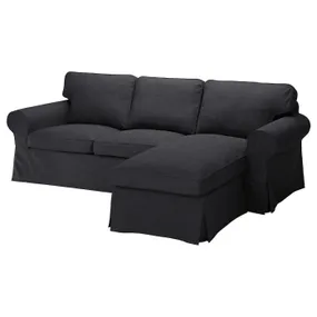 IKEA EKTORP ЕКТОРП, чохол для 3-місного дивана, з шезлонгом / антрацит пагорбкуватий 305.171.05 фото
