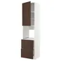 IKEA METOD МЕТОД / MAXIMERA МАКСІМЕРА, висока шафа для духовки+дверц / 2шухл, білий / СІНАРП коричневий, 60x60x240 см 394.597.33 фото