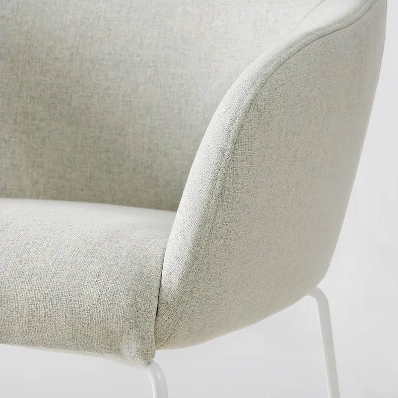 IKEA TOSSBERG ТОССБЕРГ, стілець, білий металл / бежевий Gunnared 805.652.74 фото №5