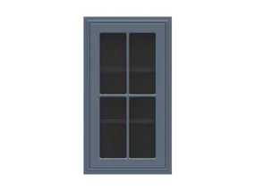 BRW Верхний кухонный шкаф Верди 40 см правый с витриной Мистик матовый, черный/матовый FL_G_40/72_PV-CA/MIM фото