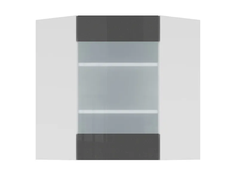 BRW Верхний кухонный гарнитур Tapo Special 60 см угловой левый с дисплеем антрацит экрю, альпийский белый/антрацитовый экрю FK_GNWU_60/72_LV-BAL/ANEC фото №1