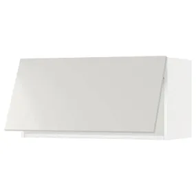 IKEA METOD МЕТОД, горизонтальный навесной шкаф, белый / светло-серый, 80x40 см 993.918.77 фото