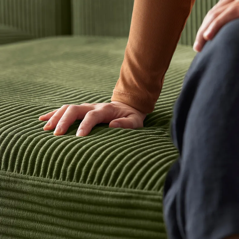 IKEA JÄTTEBO ЄТТЕБУ, 2-місний модульний диван, з узголів'ям / САМСАЛА темний жовто-зелений 495.104.01 фото №5