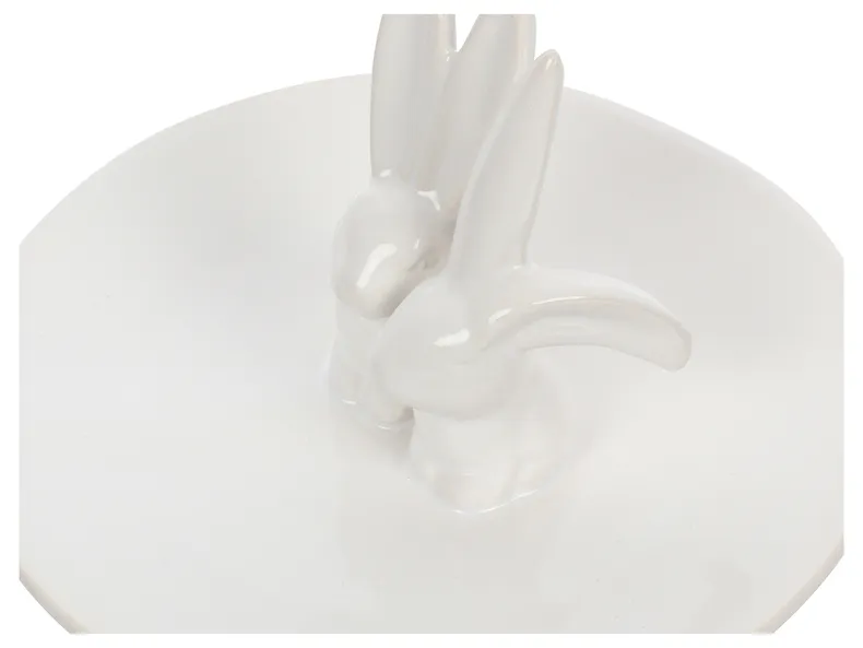 BRW Декоративна тарілка керамічна з Кроликом, білий 076996 фото №5