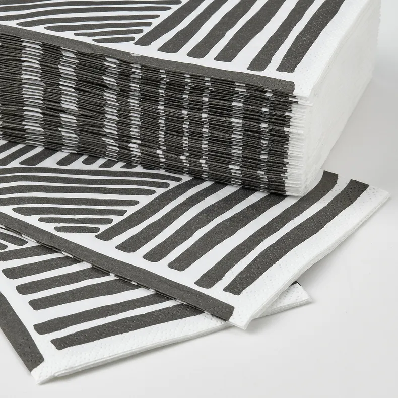 IKEA NÄBBFISK НЭББФИСК, салфетка бумажная, дизайн белый / черный, 38x38 см 205.688.69 фото №2