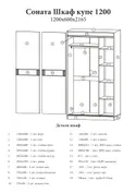 Еверест Шкаф-купе Эверест Соната 1200 двухдверный 120х60х217 дуб сонома+белый (DTM-2392) фото thumb №3