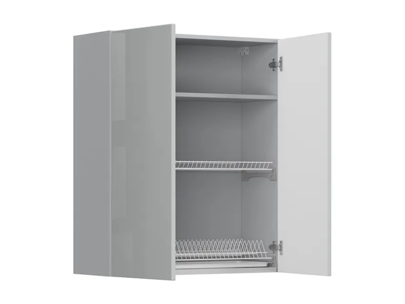 Кухонный шкаф BRW Top Line 80 см с отводом двухдверный серый глянец, серый гранола/серый глянец TV_GC_80/95_L/P-SZG/SP фото №3