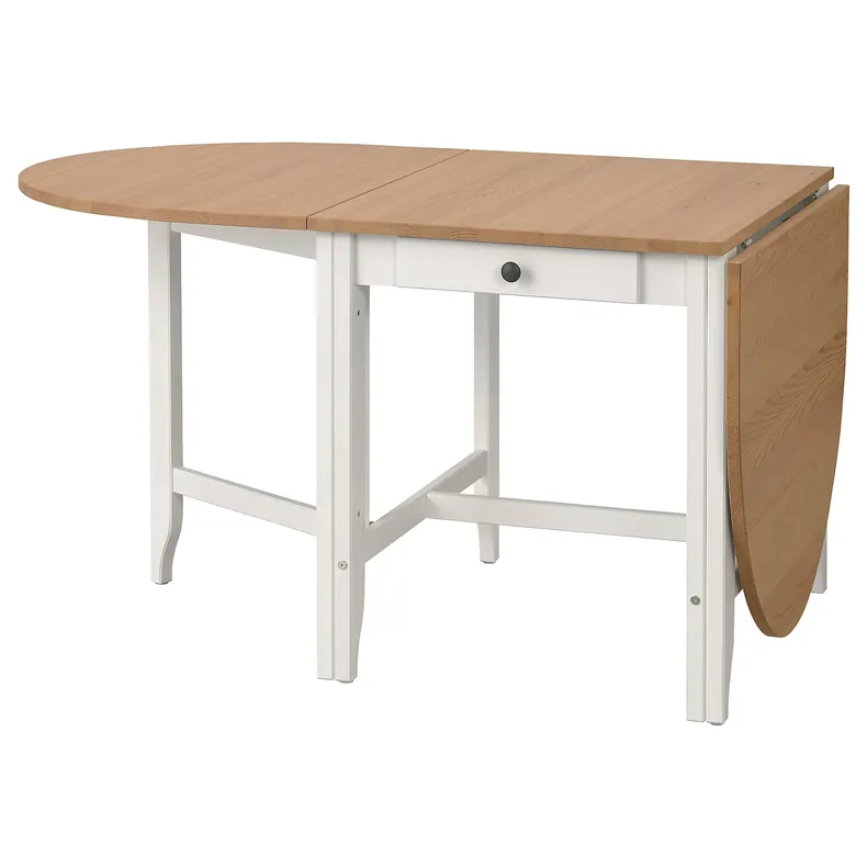 IKEA GAMLEBY ГЭМЛЕБИ, стол складной, пятно светлый налет / белый, 67 / 134 / 201x78 см 705.628.98 фото №1
