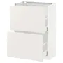IKEA METOD МЕТОД / MAXIMERA МАКСІМЕРА, підлогова шафа з 2 шухлядами, білий / ВЕДДІНГЕ білий, 60x37 см 990.514.58 фото