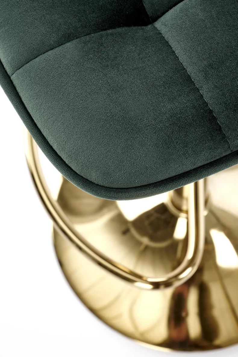 Барный стул HALMAR H120 темно-зеленый, золотой фото №6