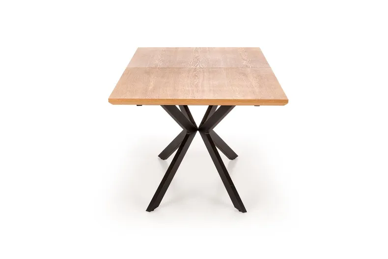 Обідній стіл розкладний HALMAR LEGARTO 160-200x90 см, стільниця - натуральний дуб, ніжка - чорна фото №12
