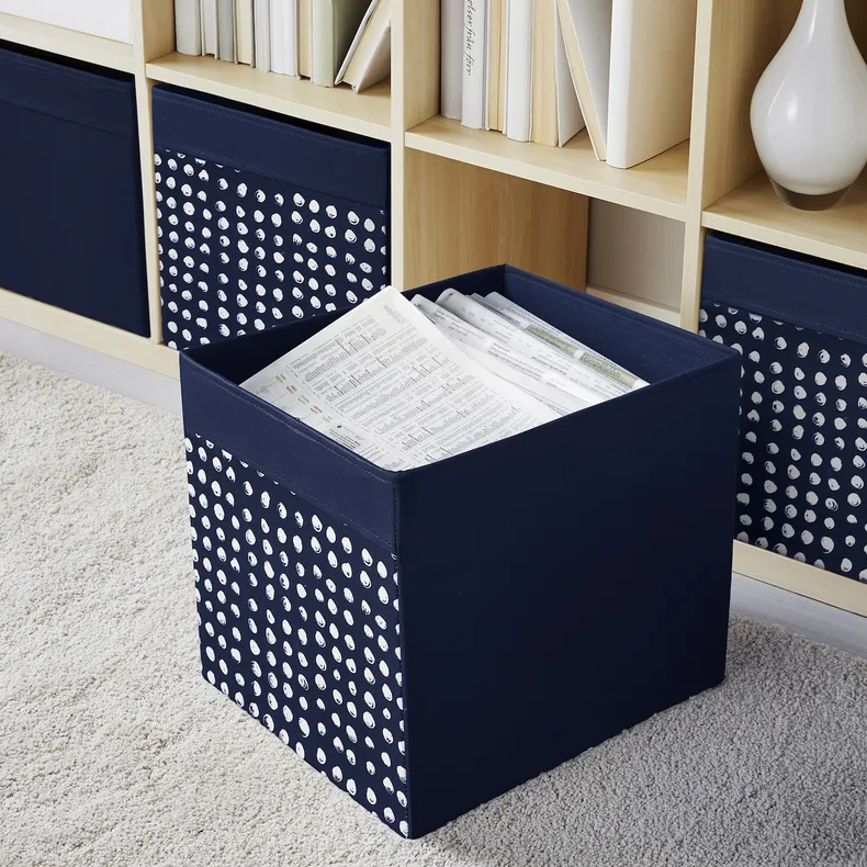 IKEA DRÖNA ДРЕНА, коробка, темно-синій / білий, 33x38x33 см 005.665.45 фото №3