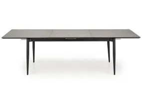 Раскладной стол HALMAR CHARLES 180-260х90 см, столешница - серый мрамор, ножки - черные фото