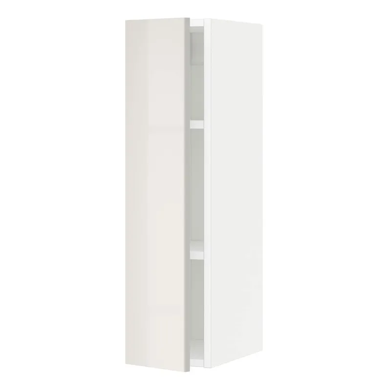 IKEA METOD МЕТОД, шафа навісна із полицями, білий / Ringhult світло-сірий, 20x80 см 794.648.98 фото №1