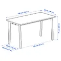 IKEA MITTZON МІТТЗОН, стіл для конференцій, шпон ясена, тонований чорним/чорним, 140x68x75 см 395.329.98 фото thumb №5