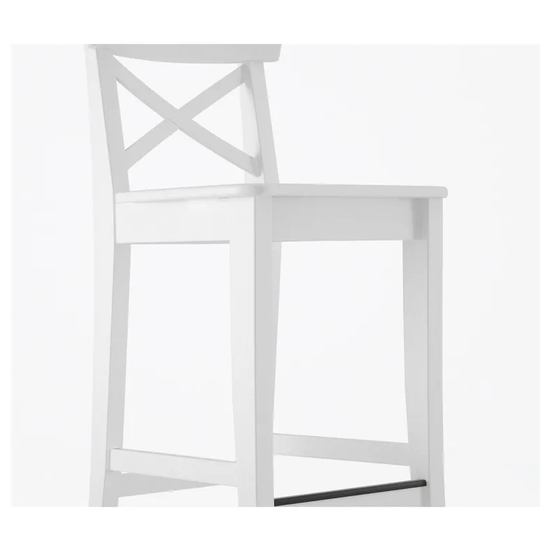 IKEA INGOLF ІНГОЛЬФ, барний стілець зі спинкою, білий, 63 см 101.226.47 фото №6