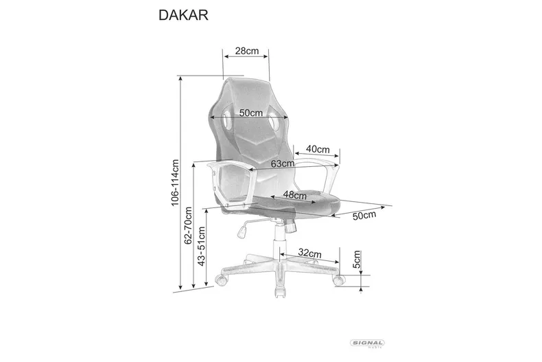 Кресло компьютерное вращающееся SIGNAL DAKAR, красный / черный фото №11