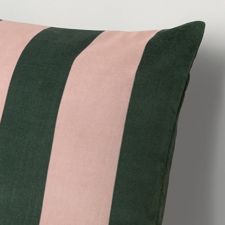 IKEA IDGRAN ІДГРАН, чохол на подушку, смужки/рожево-зелений, 50x50 см 805.802.41 фото №4