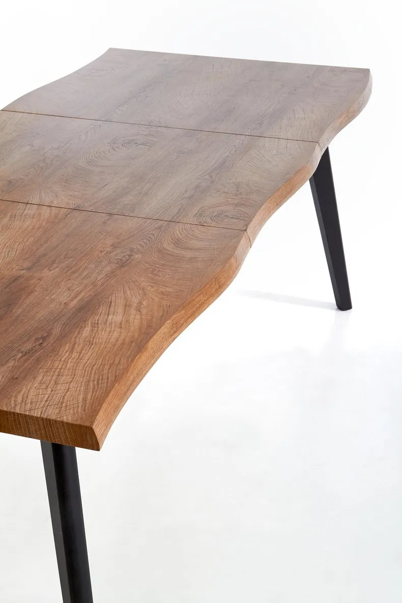 Кухонний стіл розкладний HALMAR DICKSON 150-210x90 см, стільниця - натуральний дуб, ніжки - чорний фото №4