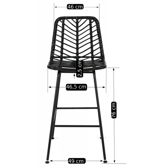 Барный стул MEBEL ELITE JERRY, Ротанг черный фото №14