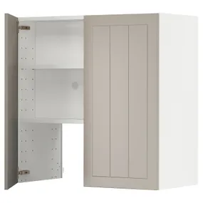 IKEA METOD МЕТОД, настінн шаф д / витяжки з полиц / дверц, білий / стенсундський бежевий, 80x80 см 595.043.53 фото