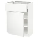 IKEA METOD МЕТОД / MAXIMERA МАКСИМЕРА, напольный шкаф с ящиком / дверцей, белый / Воксторп матовый белый, 60x37 см 294.706.89 фото thumb №1