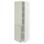 IKEA METOD МЕТОД, висока шафа із полицями / 2 дверцят, білий / Стенсунд світло-зелений, 60x60x200 см 894.875.16 фото