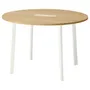IKEA MITTZON МІТТЗОН, стіл для конференцій, круглий дуб/білий, 120x75 см 595.305.02 фото