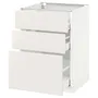 IKEA METOD МЕТОД / MAXIMERA МАКСІМЕРА, підлогова шафа з 3 шухлядами, білий / ВЕДДІНГЕ білий, 60x60 см 890.496.68 фото