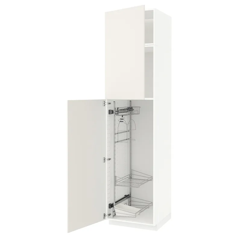 IKEA METOD МЕТОД, висока шафа із приладд д / прибирання, білий / ВЕДДІНГЕ білий, 60x60x240 см 494.579.36 фото №1
