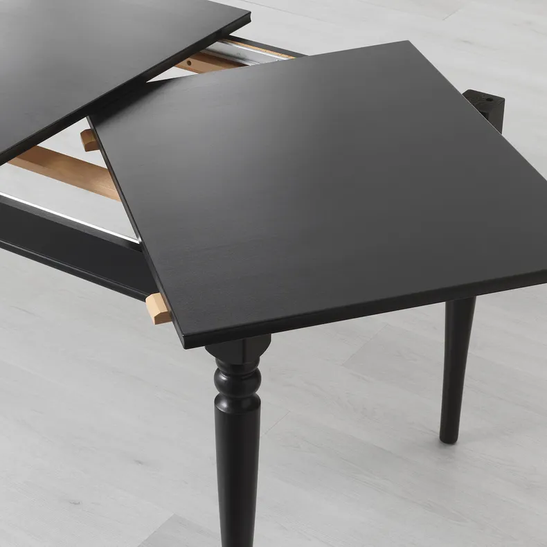 IKEA INGATORP ИНГАТОРП / SKOGSTA СКОГСТА, стол и 4 стула, чёрный / акция, 155 / 215 см 695.451.93 фото №3