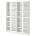 IKEA BILLY БІЛЛІ / OXBERG ОКСБЕРГ, книжкова шафа, білий/скло, 160x30x202 см 890.178.32 фото thumb №1