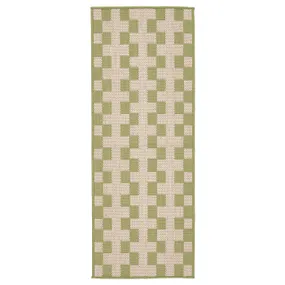 IKEA GÅNGSTIG ГОНГСТИГ, кухонная коврик, Плоское плетение зеленого/кремового цвета, 45x120 см 605.781.40 фото