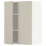 IKEA METOD МЕТОД, навісна шафа з полицями / 2 дверцят, білий / хавсторпський бежевий, 60x80 см 994.624.69 фото