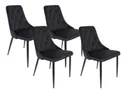 BRW Комплект стульев бархатных 4 шт BRW ALVAR Velvet, черный DUBLIN_BLACK_50 фото thumb №1