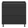 BRW Кухонный шкаф Sole L6 80 см с ящиками soft-close черный матовый, черный/черный матовый FM_D2S_80/82_2STB/B-CA/CAM фото