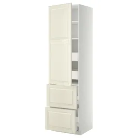 IKEA METOD МЕТОД / MAXIMERA МАКСИМЕРА, высокий шкаф+полки / 4ящ / двр / 2фасада, белый / бодбинские сливки, 60x60x220 см 293.542.51 фото