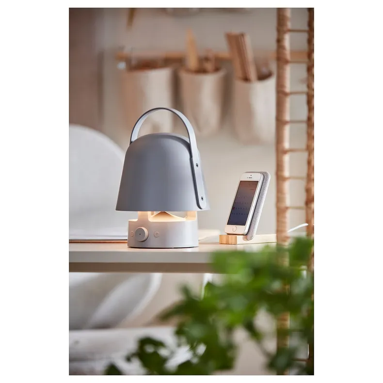 IKEA VAPPEBY ВАППЕБЮ, лампа з bluetooth динаміком, зовнішній/сірий 205.107.36 фото №5