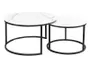 Журнальний стіл 2 шт (набір) SIGNAL ATLANTA C, білий мат еф.мармуру / чорний мат, 80х45 см/60х42 см фото