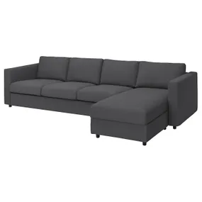IKEA VIMLE ВИМЛЕ, 4-местный диван с козеткой, Халларп серый 893.995.10 фото