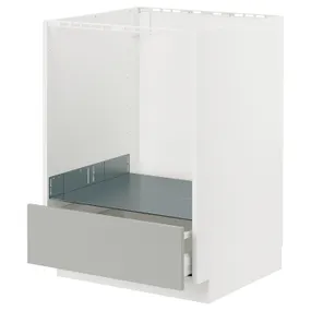 IKEA METOD МЕТОД / MAXIMERA МАКСИМЕРА, напольный шкаф д / духовки, с ящиком, белый / светло-серый, 60x60 см 195.391.56 фото