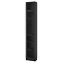 IKEA BILLY БІЛЛІ / OXBERG ОКСБЕРГ, книжк шафа зі склян двер / дод модул, чорний під дуб, 40x30x237 см 794.833.59 фото thumb №1