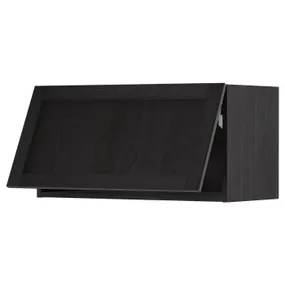 IKEA METOD МЕТОД, навісна шафа з нат мех відкривання, чорний / Лерхіттан, пофарбований у чорний колір, 80x40 см 893.937.73 фото