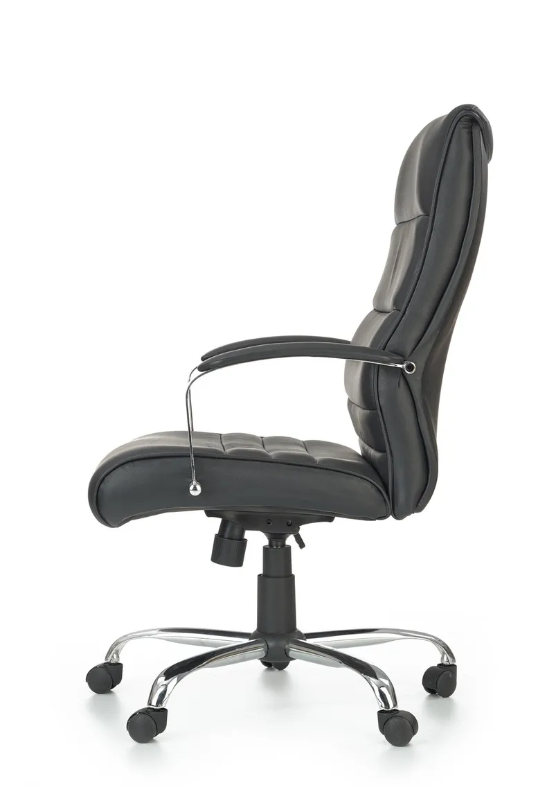 Крісло комп'ютерне офісне обертове HALMAR TEKSAS чорний - шкіра фото №3