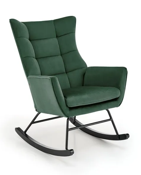 Кресло-качалка HALMAR BAZALTO  темно-зелений фото №1
