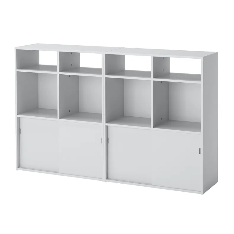 IKEA SPIKSMED СПІКСМЕД, шафа, світло-сірий, 155x32x96 см 295.352.90 фото №1