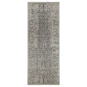 IKEA MANSTRUP МАНСТРУП, килим, короткий ворс, сірий патинований / квітковий візерунок, 80x200 см 904.492.60 фото