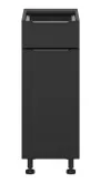 BRW Кухонна шафа Sole L6 30 см права з висувною шухлядою чорний матовий, чорний/чорний матовий FM_D1S_30/82_P/SMB-CA/CAM фото